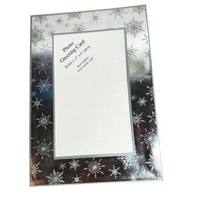 Image Art Silver Foil Snowflake Photo Greeting Card Unused FX021226/02